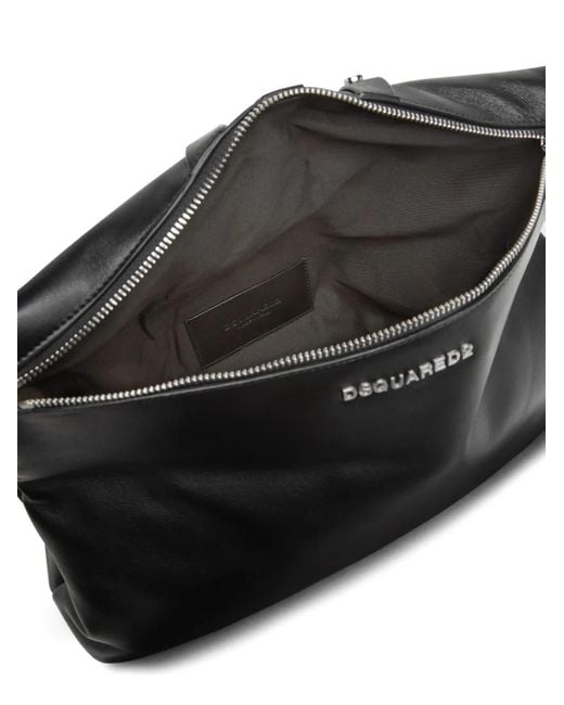 DSquared² レザー クラッチバッグ Black