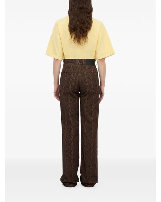 MSGM Brown Jean Évasé Imprimé