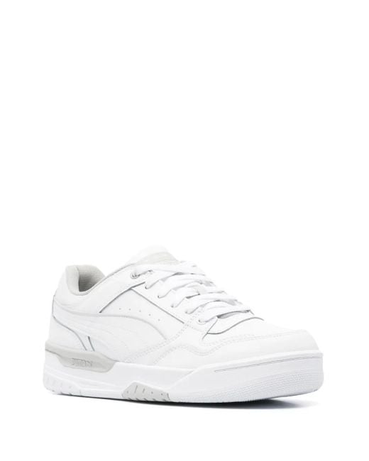 PUMA White Rebound Retro Sneakers