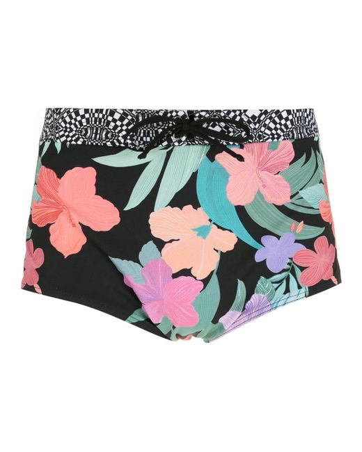 Amir Slama Multicolor Striped Panels Hibiscus Swimming Trunks for men