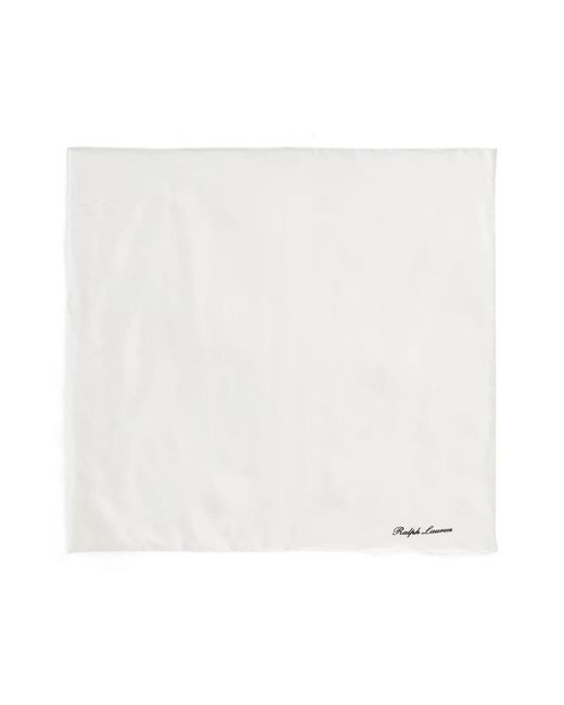 Ralph Lauren White Silk Pocket Square for men