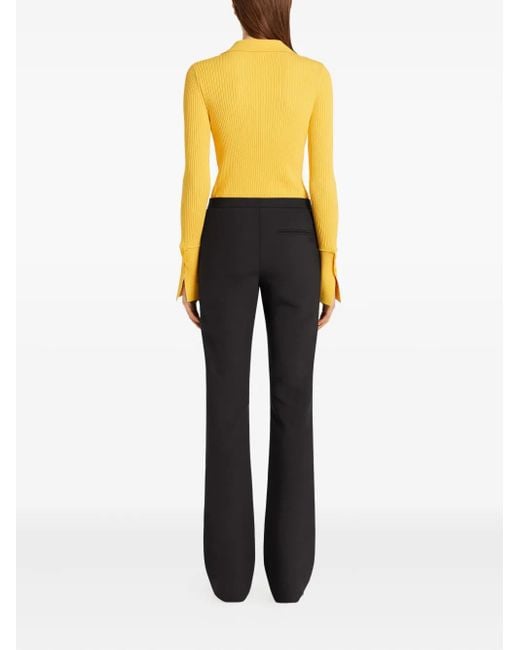 Courreges リブニット ポロトップ Yellow