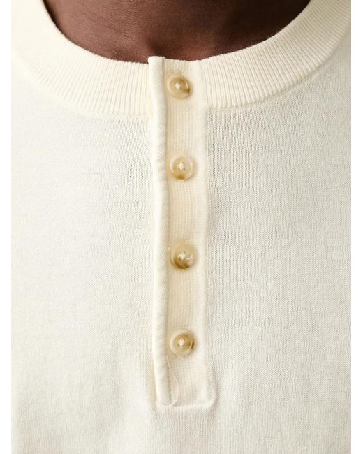 Rag & Bone White Half-Button Long-Sleeve Sweater for men