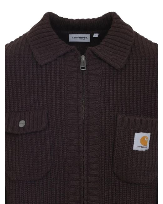 Carhartt Blue Ribbed Zip-Up Cardigan for men