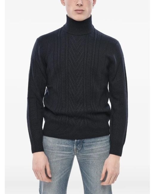 Paolo Pecora Blue Turtleneck Sweater for men