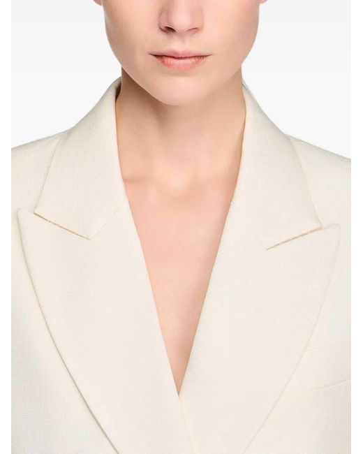 Sandro Natural Double-Breasted Suit Jacket