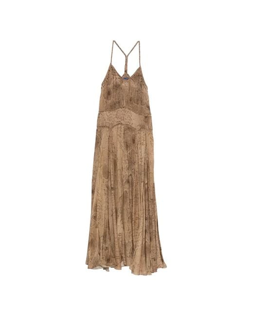 Mes Demoiselles Natural Snake-Print Maxi Dress