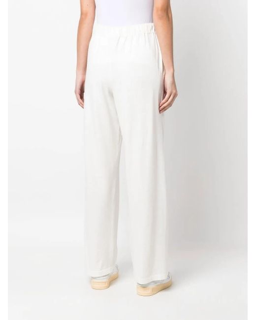 Twinset White Wide-Leg Knitted Trousers