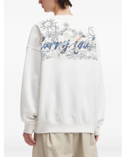 Musium Div. White Drop-Shoulder Sweatshirt for men