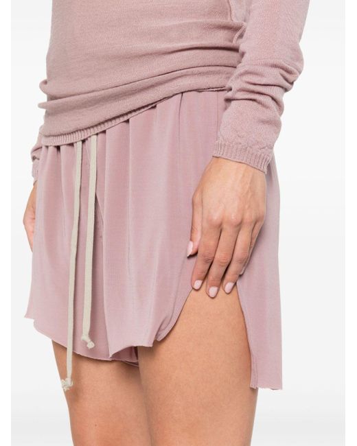 Rick Owens Pink Jersey-Shorts mit Kordelzug