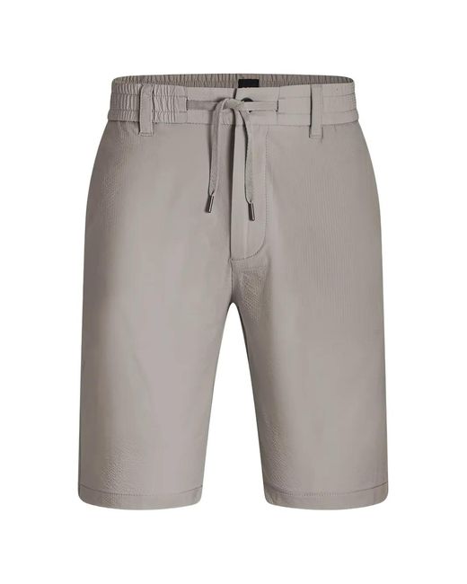 Boss Gray Seersucker Shorts for men