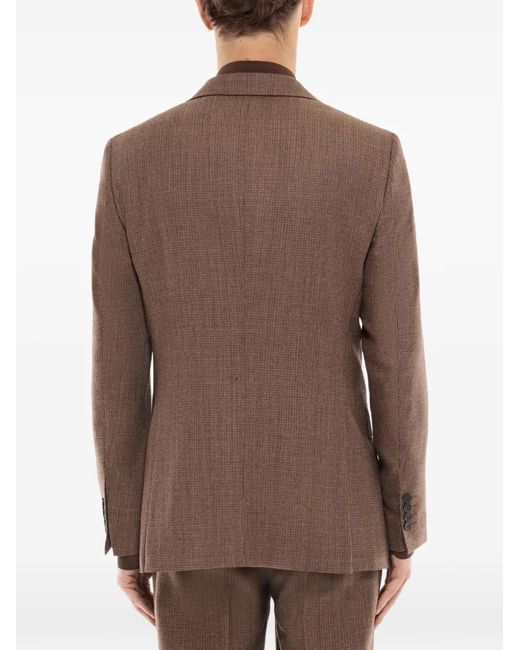 Fursac Brown Houndstooth-Pattern Blazer for men