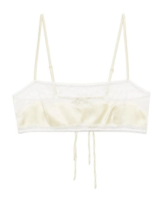 Kiki de Montparnasse White Tiered Bandeau Soft Cup Bra