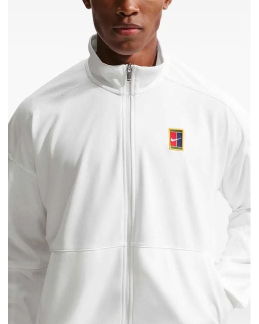 Nike White Sweat Zippé Heritage À Patch Logo for men