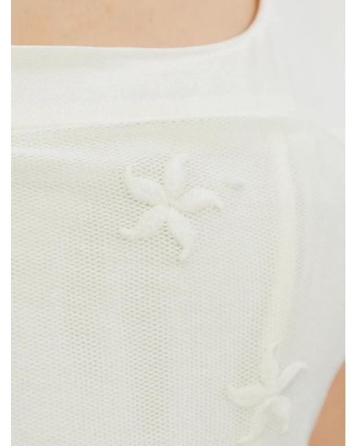 Posse White Floral-Desig Top