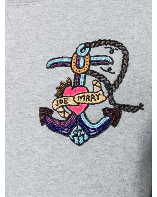 Valentino Garavani Gray Embroidered Sweatshirt for men