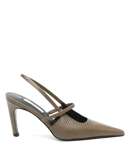 Totême  Metallic 100Mm Lizard-Embossed Slingback Pumps