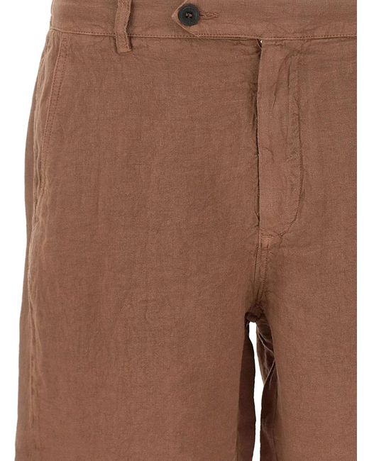 Mc2 Saint Barth Brown Sebastian Linen Shorts for men