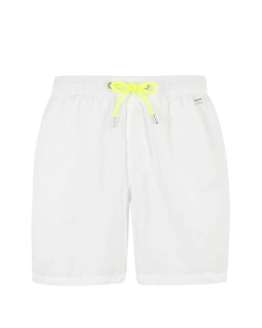 Mc2 Saint Barth White Short De Bain À Patch Logo for men