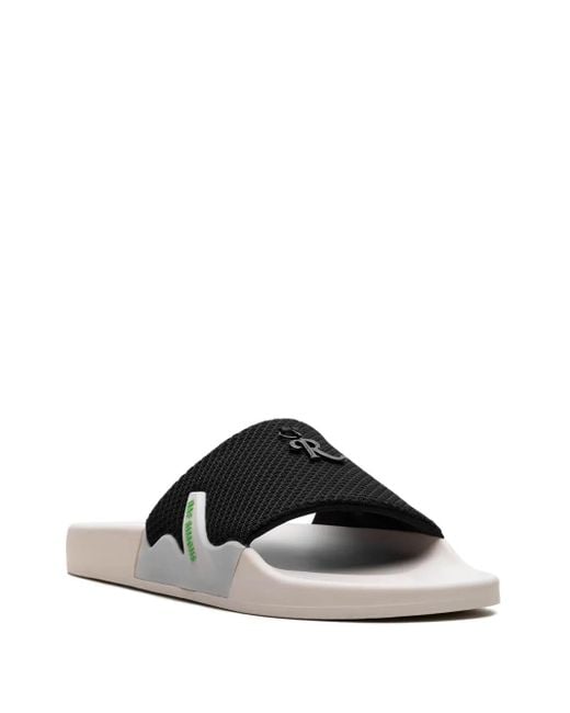 Raf Simons Black Astra Logo-Embellished Slides for men