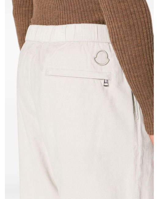 Moncler White Loose-leg Corduroy Trousers for men