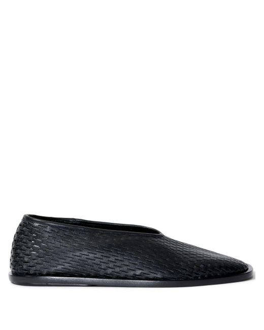 Proenza Schouler Blue Perforated Leather Slippers