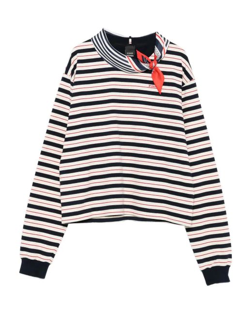 Pinko Black Eclair Striped Neck-Tie Top