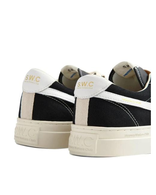 Stepney Workers Club S-Strike Low-Top Sneakers Met Vlakken in het Black voor heren