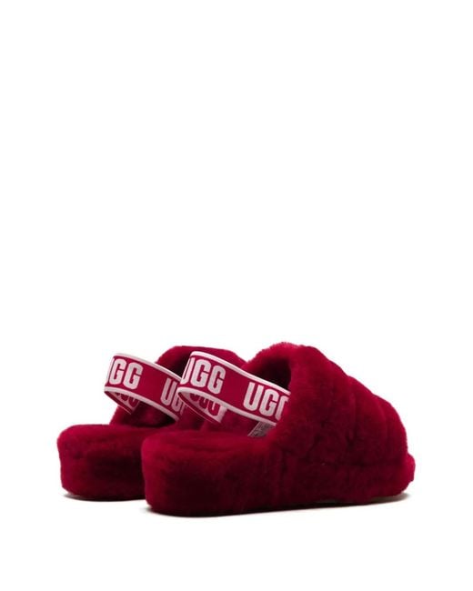 Ugg Red Fluff Yeah Slippers