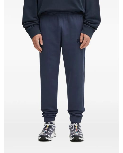 Maison Kitsuné Blue Embroidered-Logo Track Pants for men