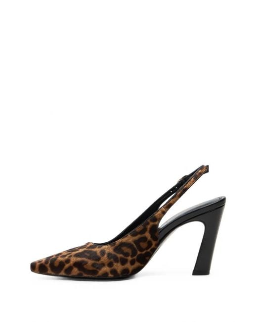 Stuart Weitzman Brown Stassi Leopard-Print Slingback Pumps