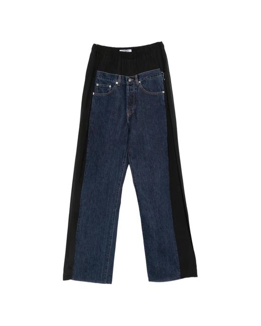 Lutz Huelle Blue Layered-Panel Jeans