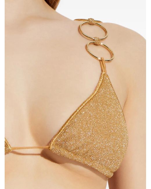 Oseree White Ring-Embellished Bikini