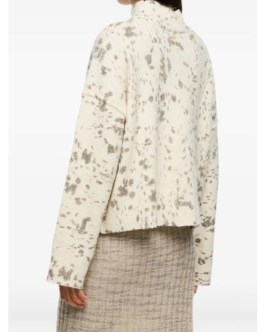 Bimba Y Lola White High-Neck Speckled Sweater