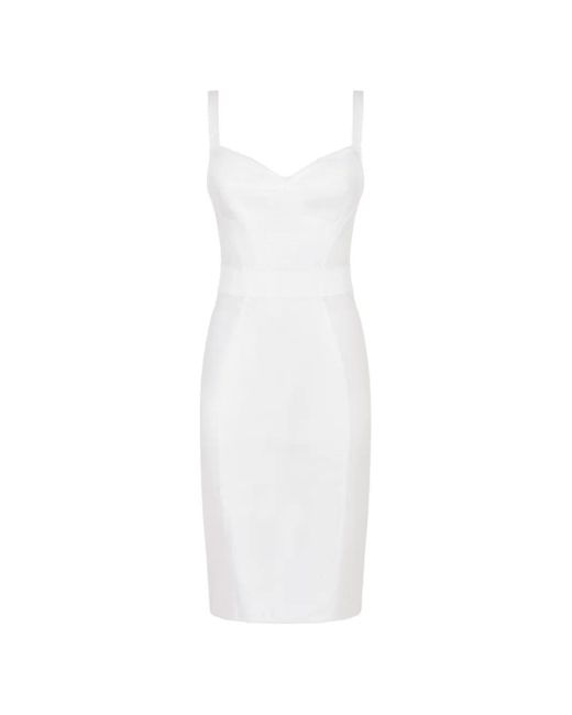 Dolce & Gabbana White Lace-Detail Corset Midi Dress