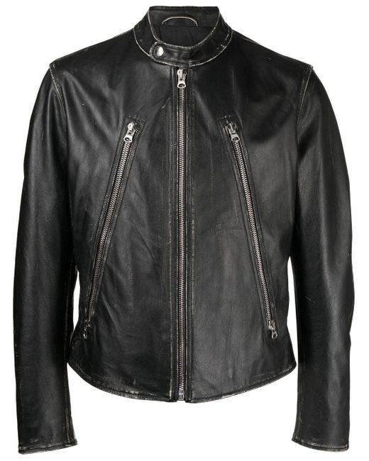 MM6 by Maison Martin Margiela Black Sports Leather Jacket for men