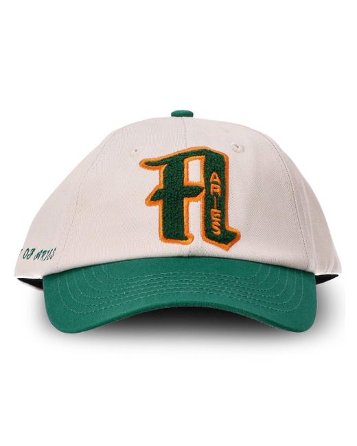 Aries Colour-Block-Baseballkappe mit Logo-Print in Green für Herren