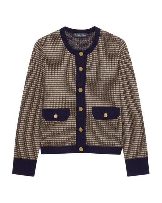 Brooks Brothers Brown Jacquard Pocket Cardigan for men
