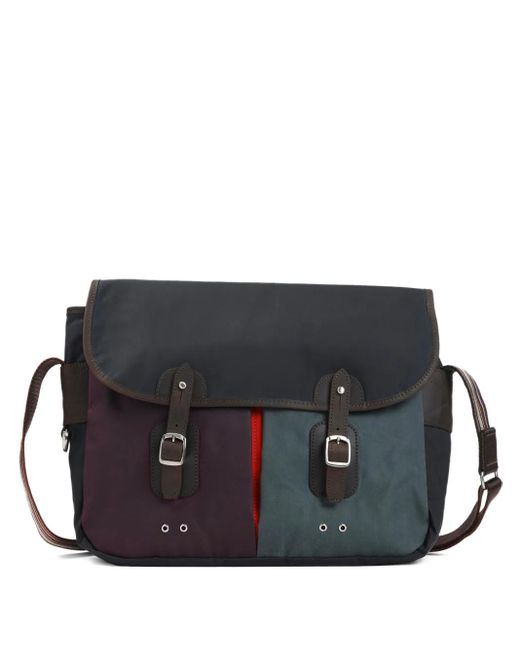 Barbour Black Paul Smith Waxed Tarras Shoulder Bag for men