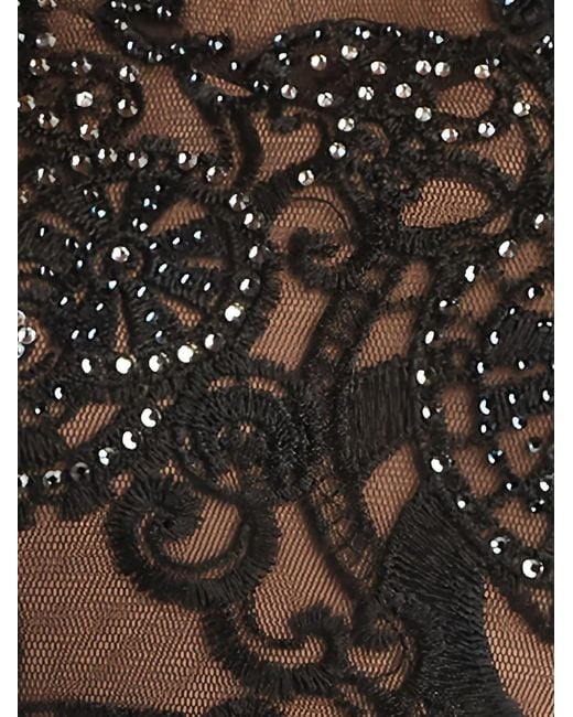 Tadashi Shoji Black Lace Embellished Midi Dress