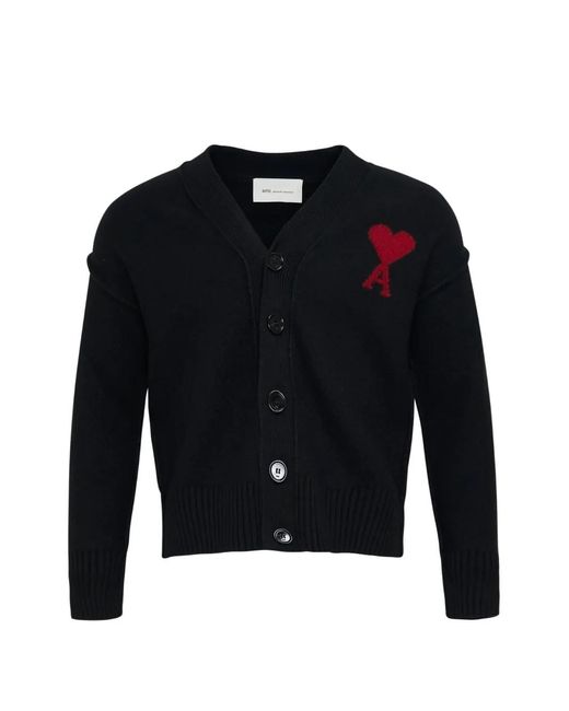AMI Blue Ami De Coeur Cardigan for men