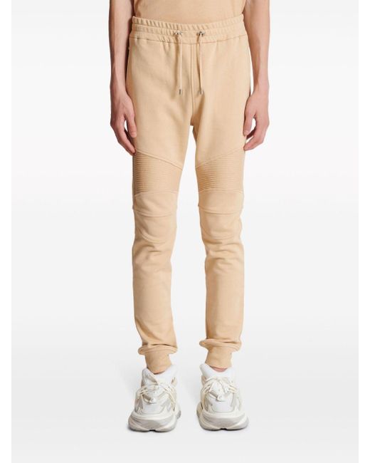 Pantalones de chándal con logo afelpado Balmain de hombre de color Natural
