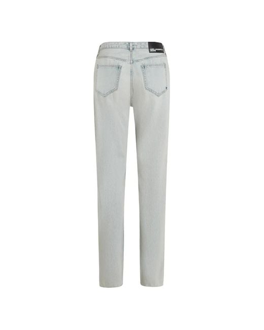 Karl Lagerfeld Gray Logo-Patch Jeans