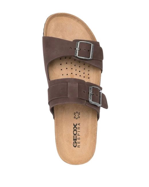 Geox Brown Double-Strap Sandals for men