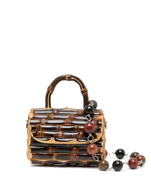 Mini sac en bambou à perles Feng Chen Wang en coloris Brown
