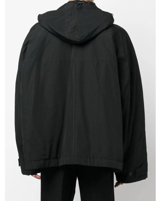 Balenciaga Black Recycled Cotton And Nylon Parka for men