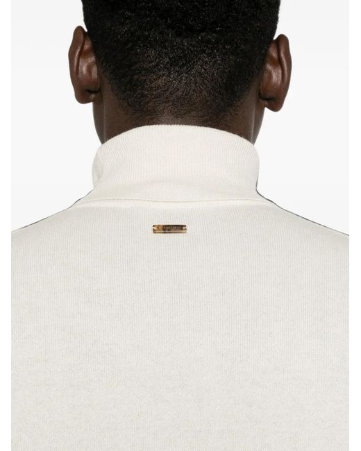 Corneliani White Roll-Neck Knitted Sweater for men