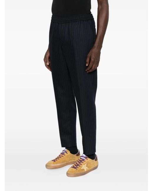 Golden Goose Deluxe Brand Blue Pinstripe Trousers for men