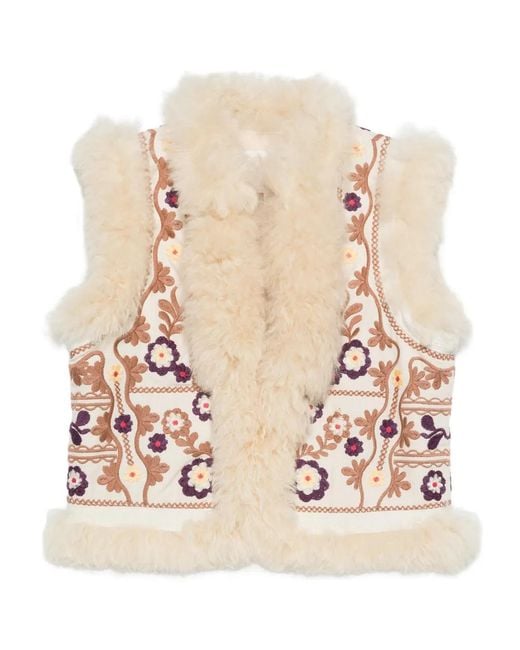 Antik Batik Natural Floral-Embroidery Waistcoat