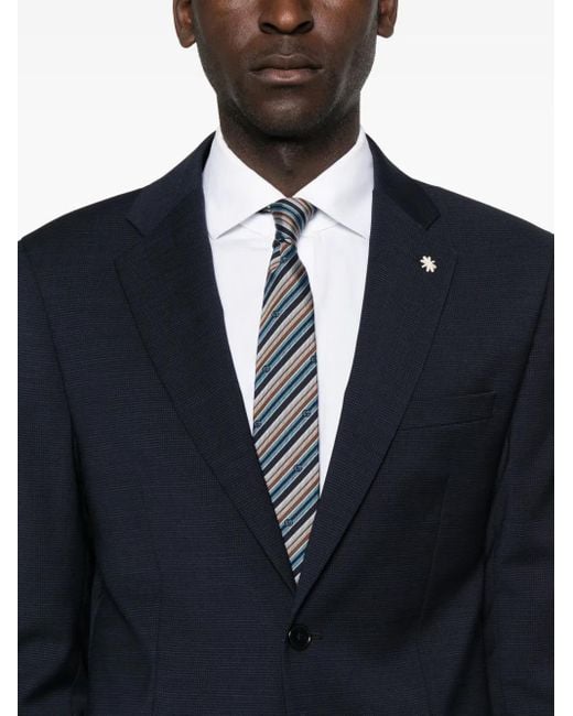 Manuel Ritz Blue Wool Single-Breasted Suit for men